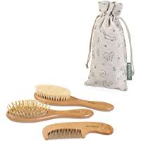 Los mejores  - Miniland - Baby Haircare Chip - Set de peines para bebé de madera natural en bolsita 100% sostenible. Set de regalo bebé…